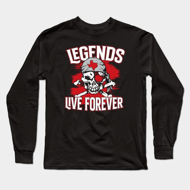 Legends Live Forever // Lubbock Texas Pirate Long Sleeve T-Shirt by SLAG_Creative